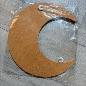 Crescent Moon Cork Board Pins or Pictures Wall Decor